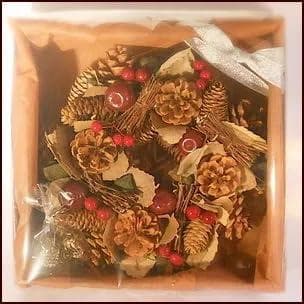 ブラウンリース　松かさ＆リンゴ