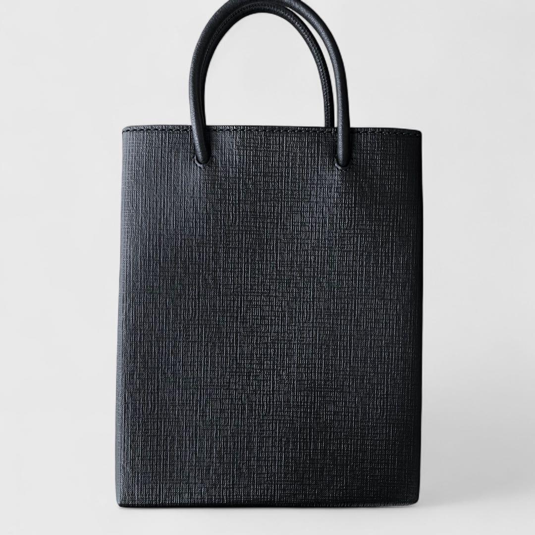 美品 バレンシアガ ラージ ショッピング バッグ レザー ブラック 2way