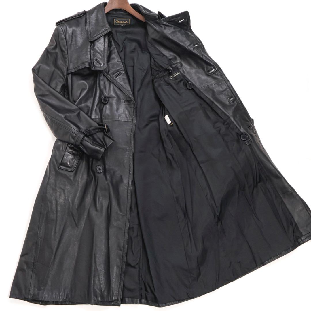 H5092◾️カウレザー　トレンチコート　Y2K