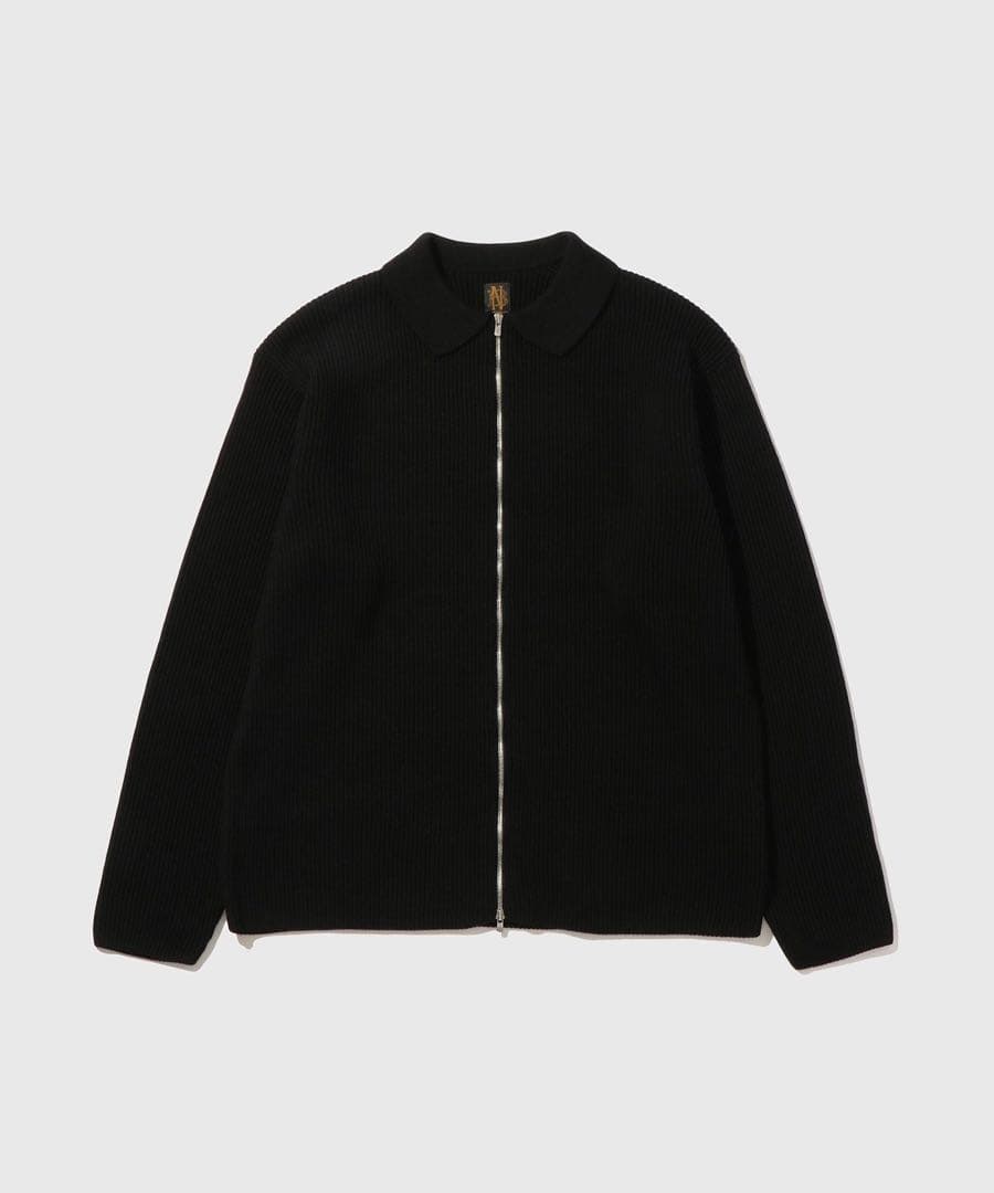 トップス BATONER 25aw SOLID WOOL RIBPOLO CARDIGAN
