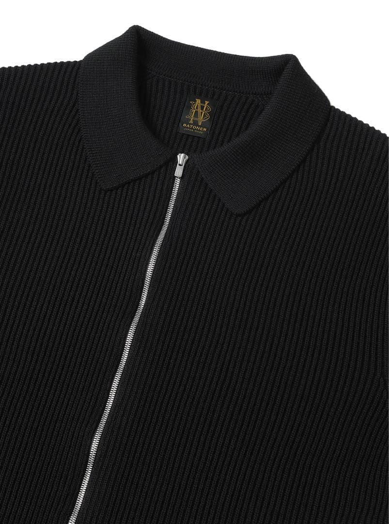 トップス BATONER 25aw SOLID WOOL RIBPOLO CARDIGAN