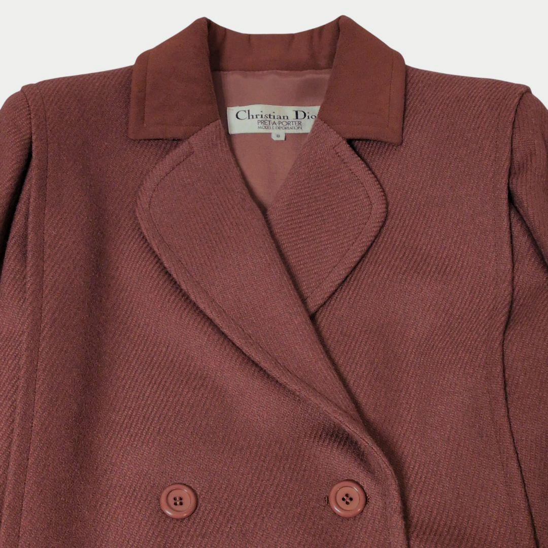 希少　クリスチャンディオール　シルク混　ウールロングコート　ヴィンテージ　レア