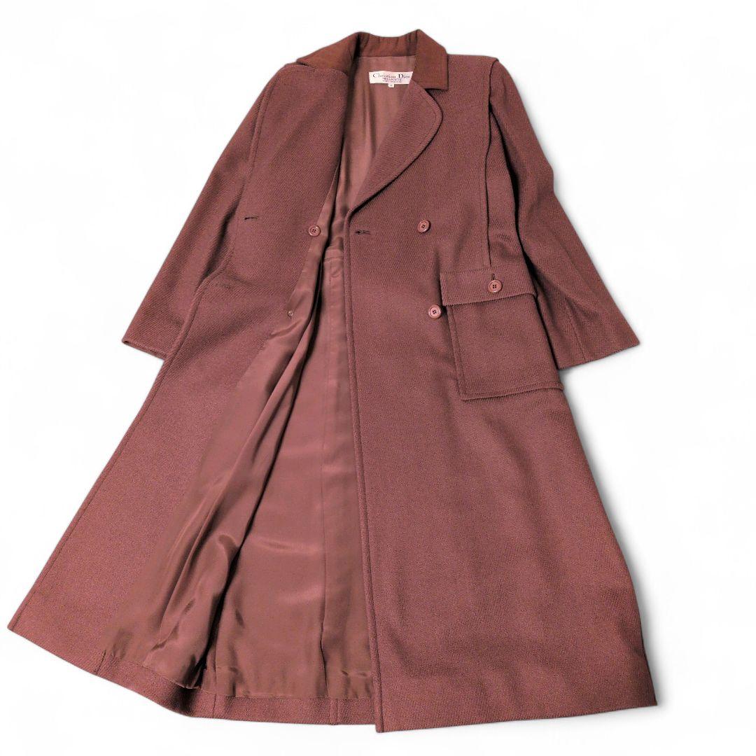 希少　クリスチャンディオール　シルク混　ウールロングコート　ヴィンテージ　レア