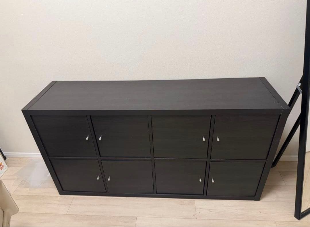 IKEA KALLAX カラックス 8扉付き（ブラックブラウン）77×147cm