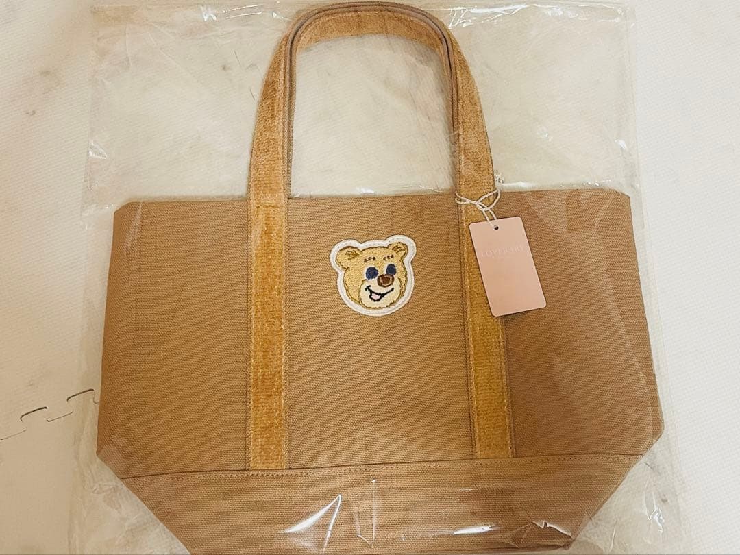 【新品】フェイラー ラブラリーオールドテディ ワッペントートバッグ ベージュ 小