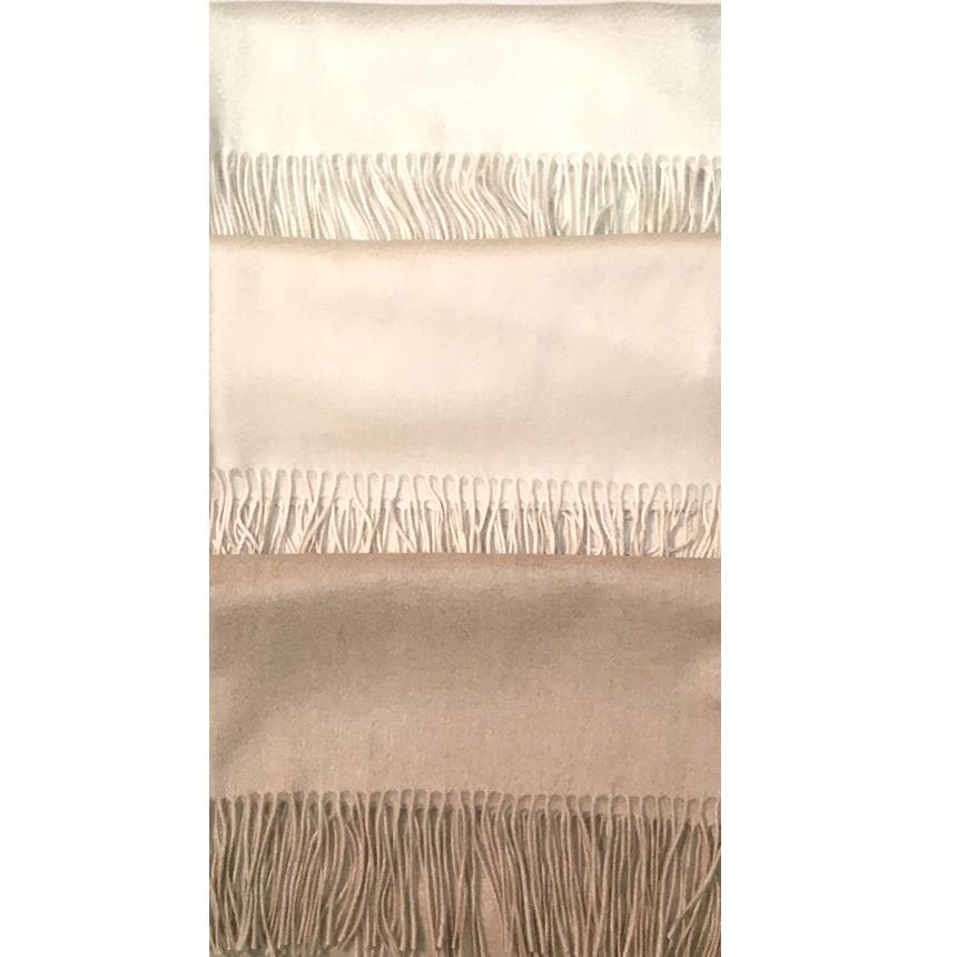 ラスト1枚値下70㎝×200超大判無染色 100% カシミヤストールWHT新品