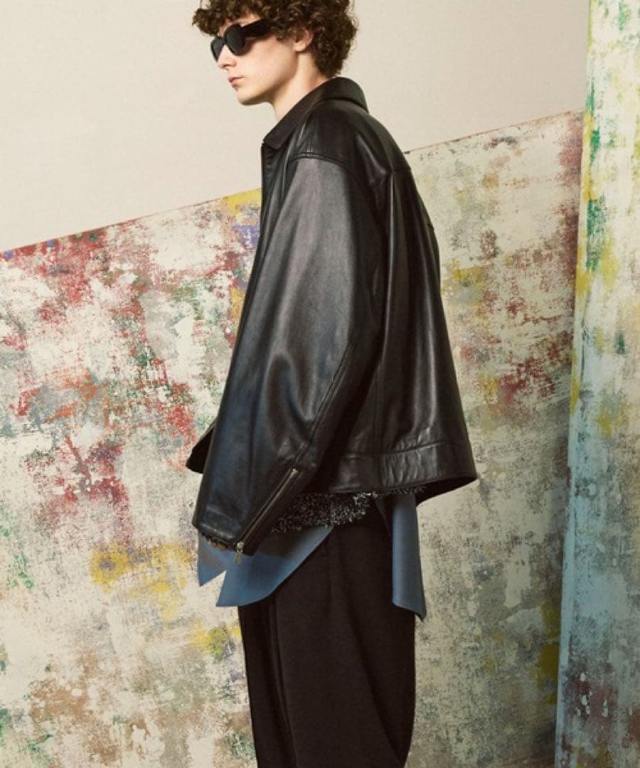 【25AW】メゾンスペシャル 新作レザーライダース 黒 未使用 39,600円