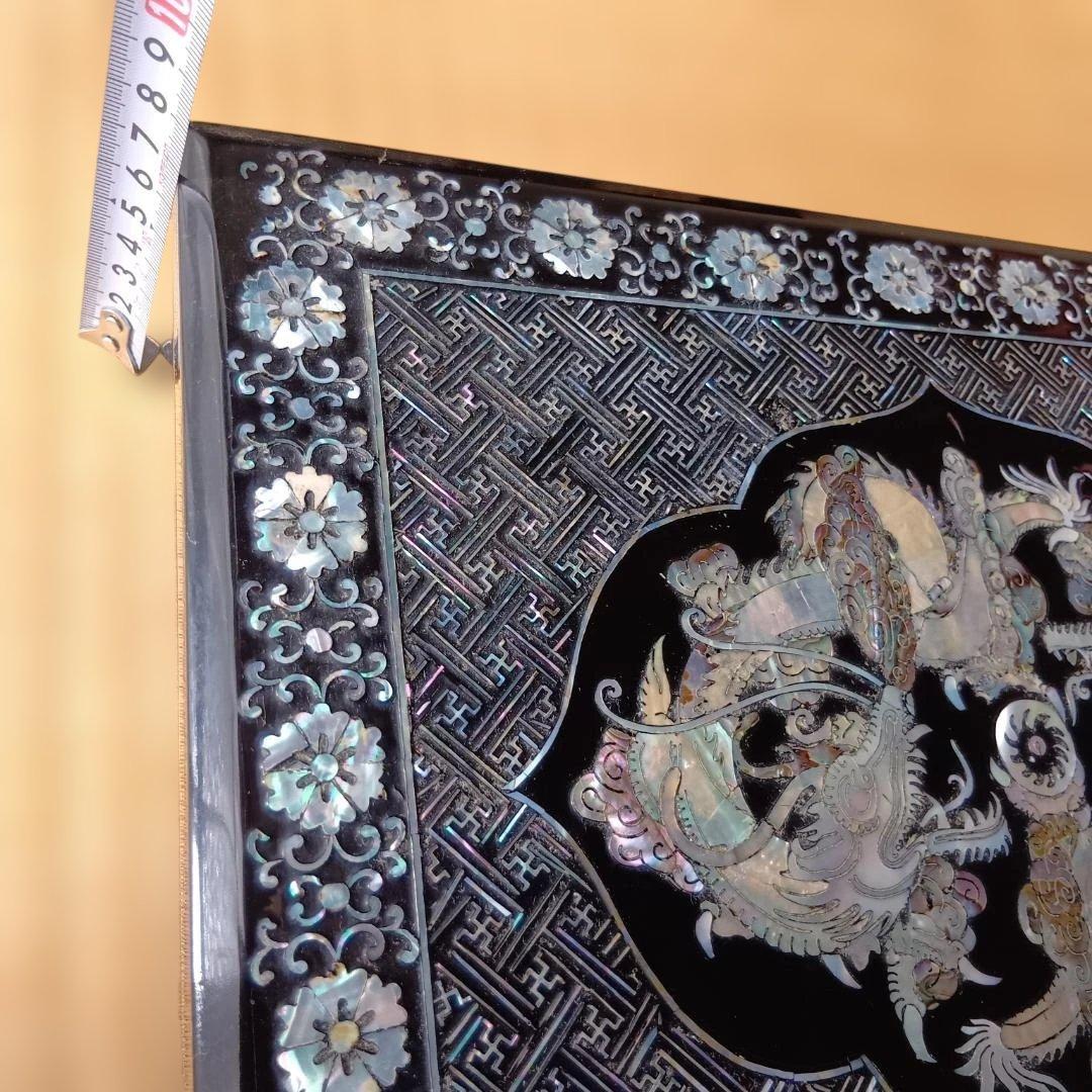 【高級】韓国 伝統工芸 螺鈿細工 龍図柄 漆器 小物入れ ジュエリーボックス