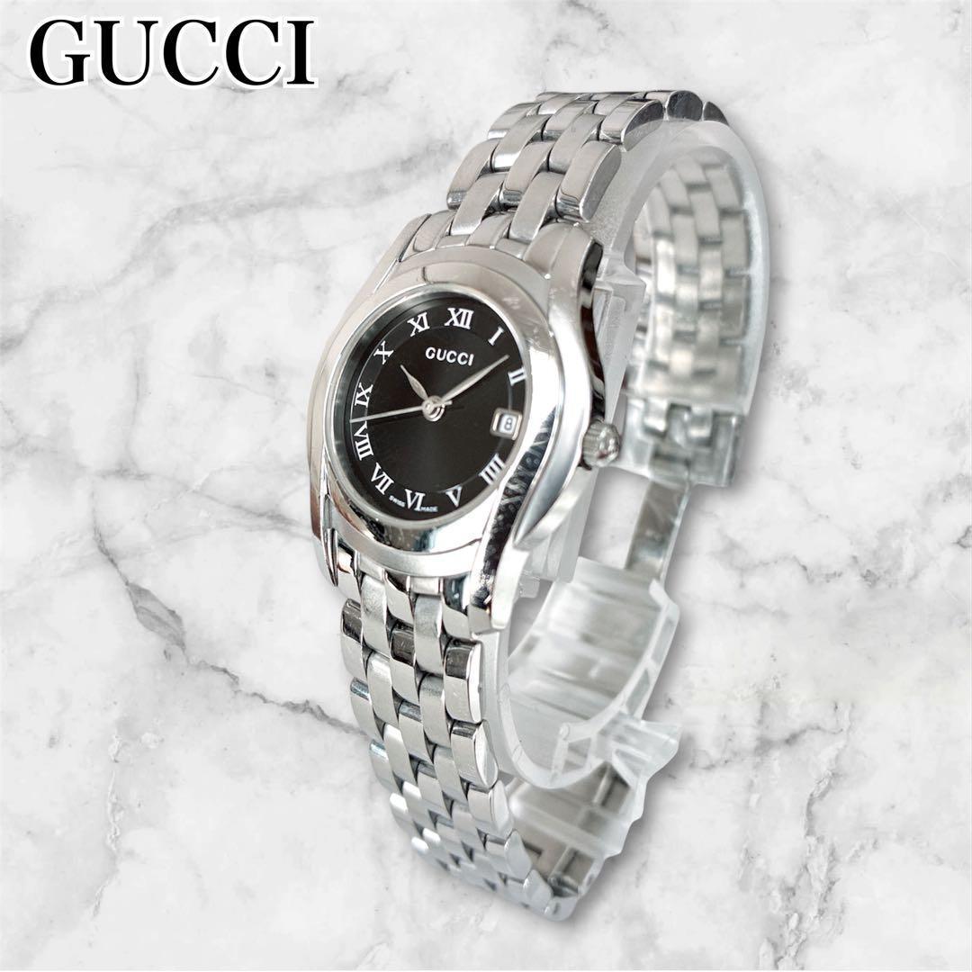 グッチ GUCCI レディース 腕時計 5500L 美品 稼働品 シルバー 銀