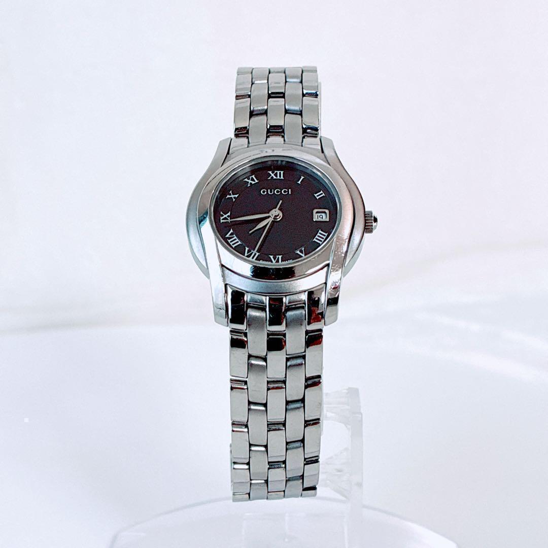 グッチ GUCCI レディース 腕時計 5500L 美品 稼働品 シルバー 銀