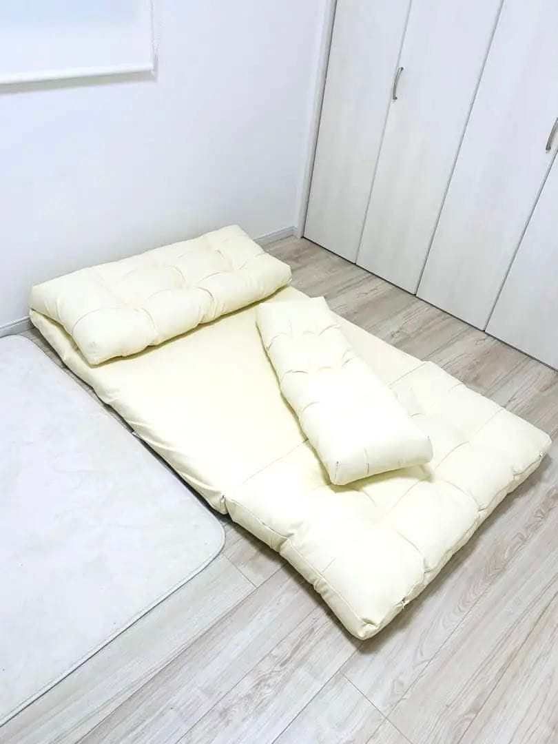 【1台3役】ライトベージュ色 ソファ