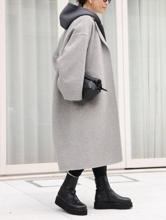 Deuxieme Classe　ウールアンゴラリバーコート 新品　グレー