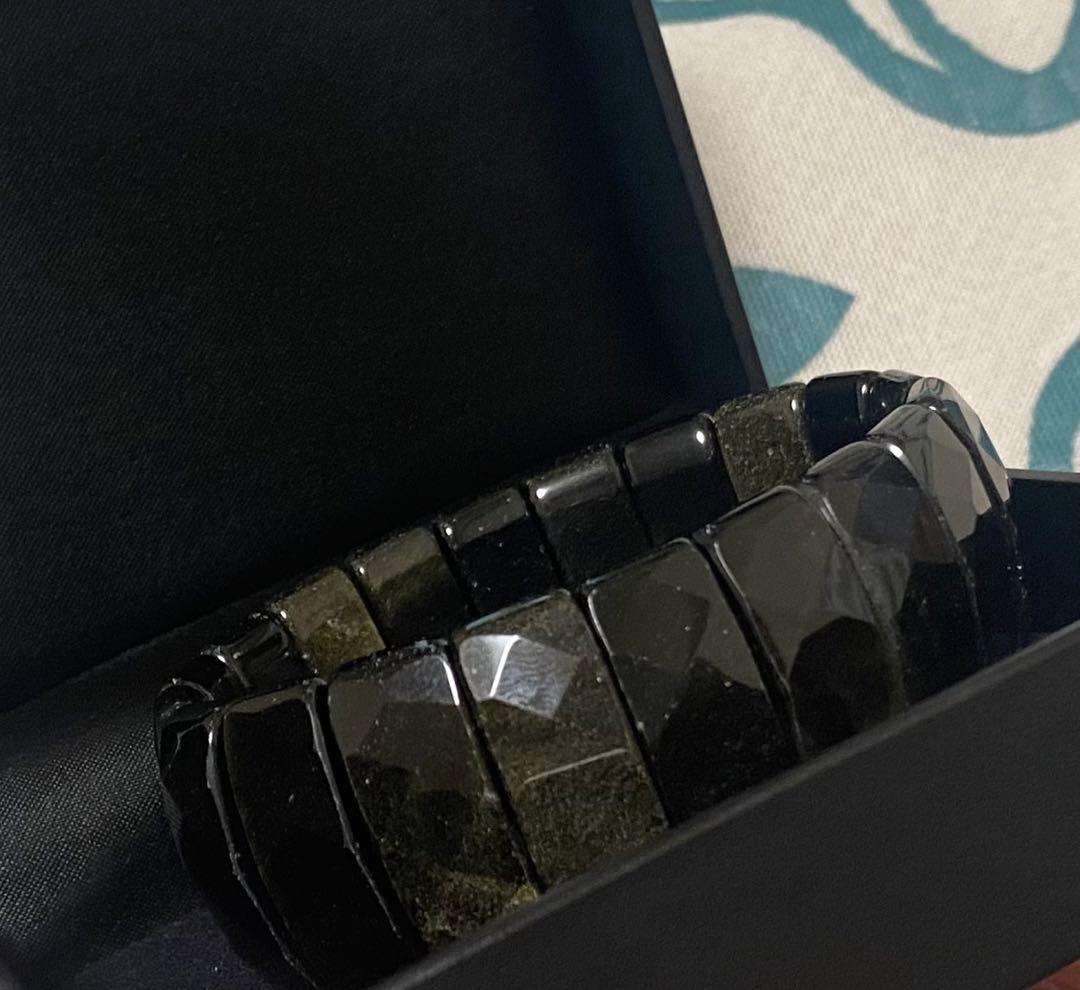 ゴールデンオブシディアン　バングル（宝石鑑別書付、ケース付）