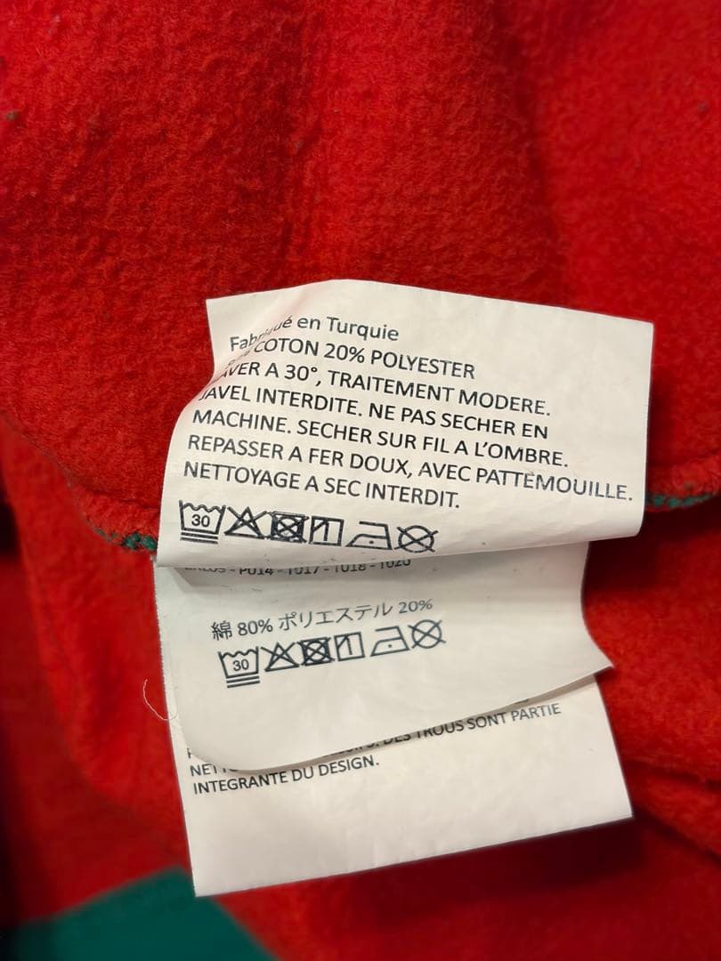 #美品ERLカラーブロックデザイン パーカービッグシルエット裏フリース#Lサイズ