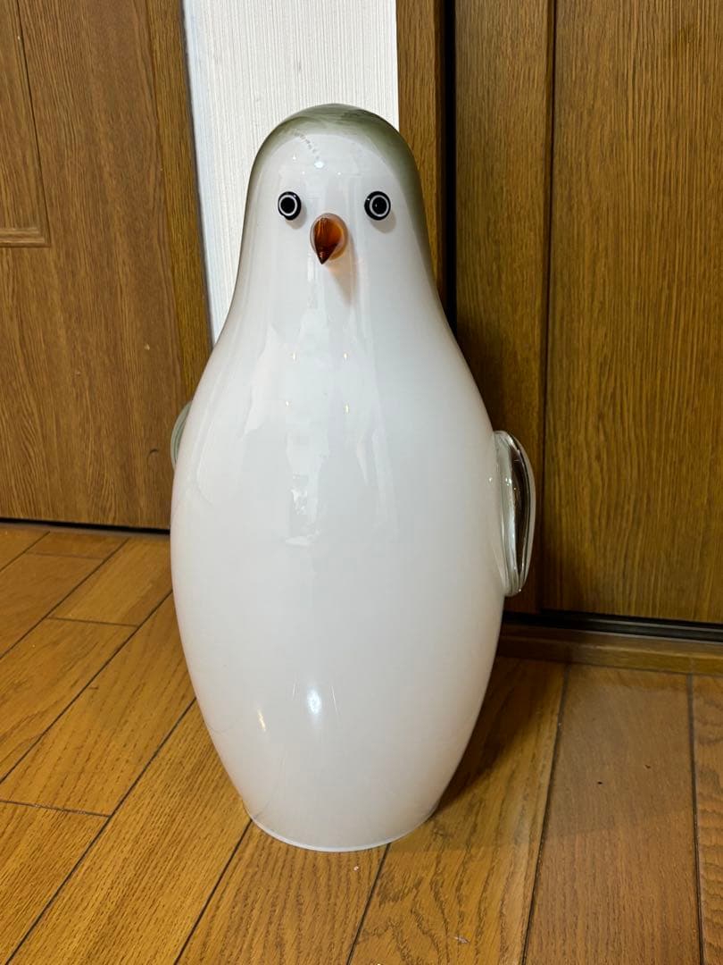 ヤマギワ 岩津ガラス ペンギン 大きなガラスのフロアスタンド　硝子細工