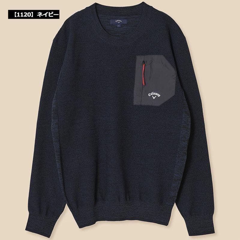 キャロウェイC22218100　メンズニット　ネイビー　Lサイズ