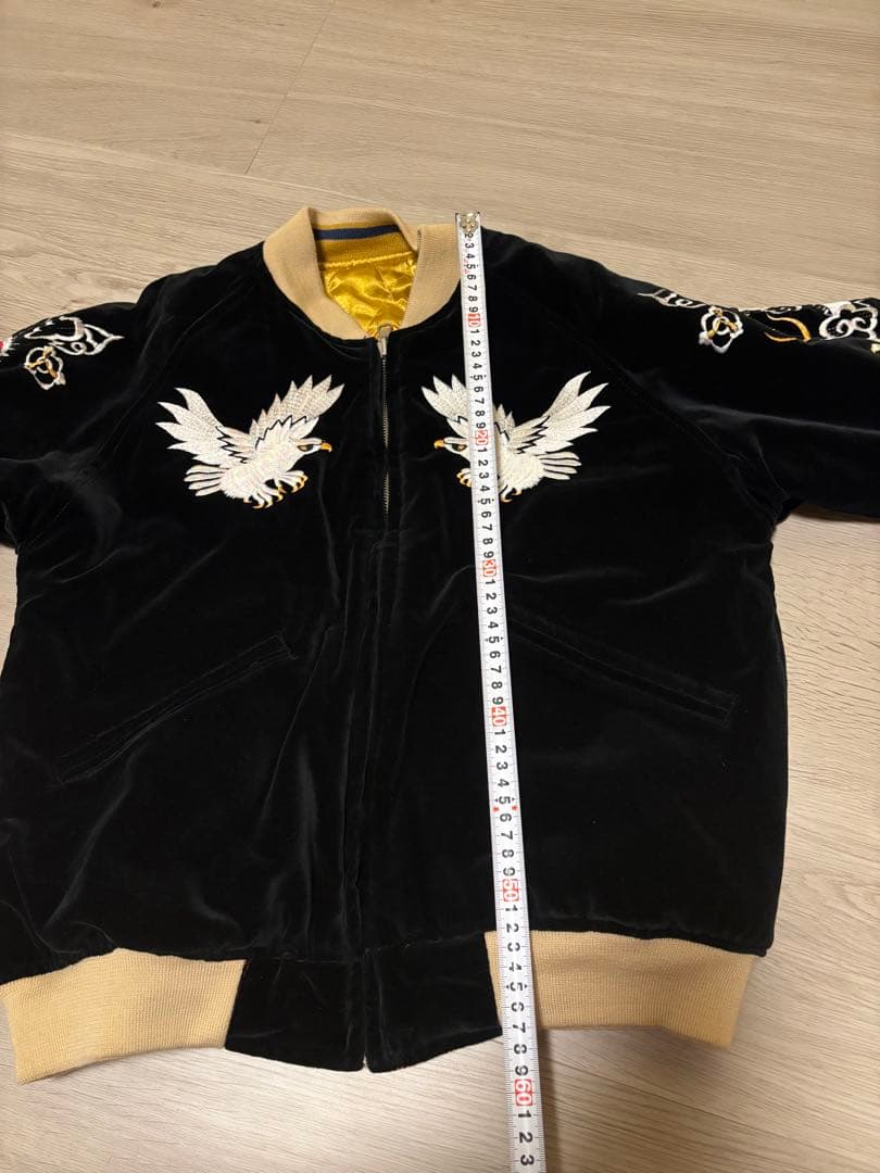 希少 ヴィンテージ スカジャン 別珍 鷲刺繍 リバーシブル 60～70s YBS