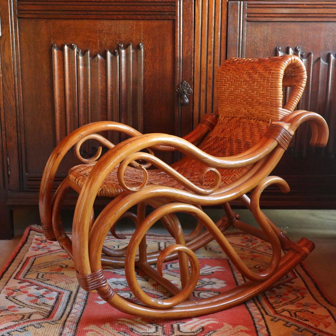 ロッキングチェア　キッズチェア　ラタン　籐