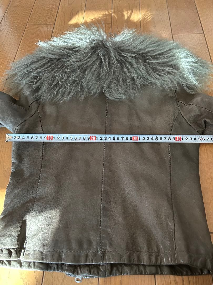 お値下げ❣️ROSEBUD ファー付きグレーレザージャケット本革ファー取り外し可