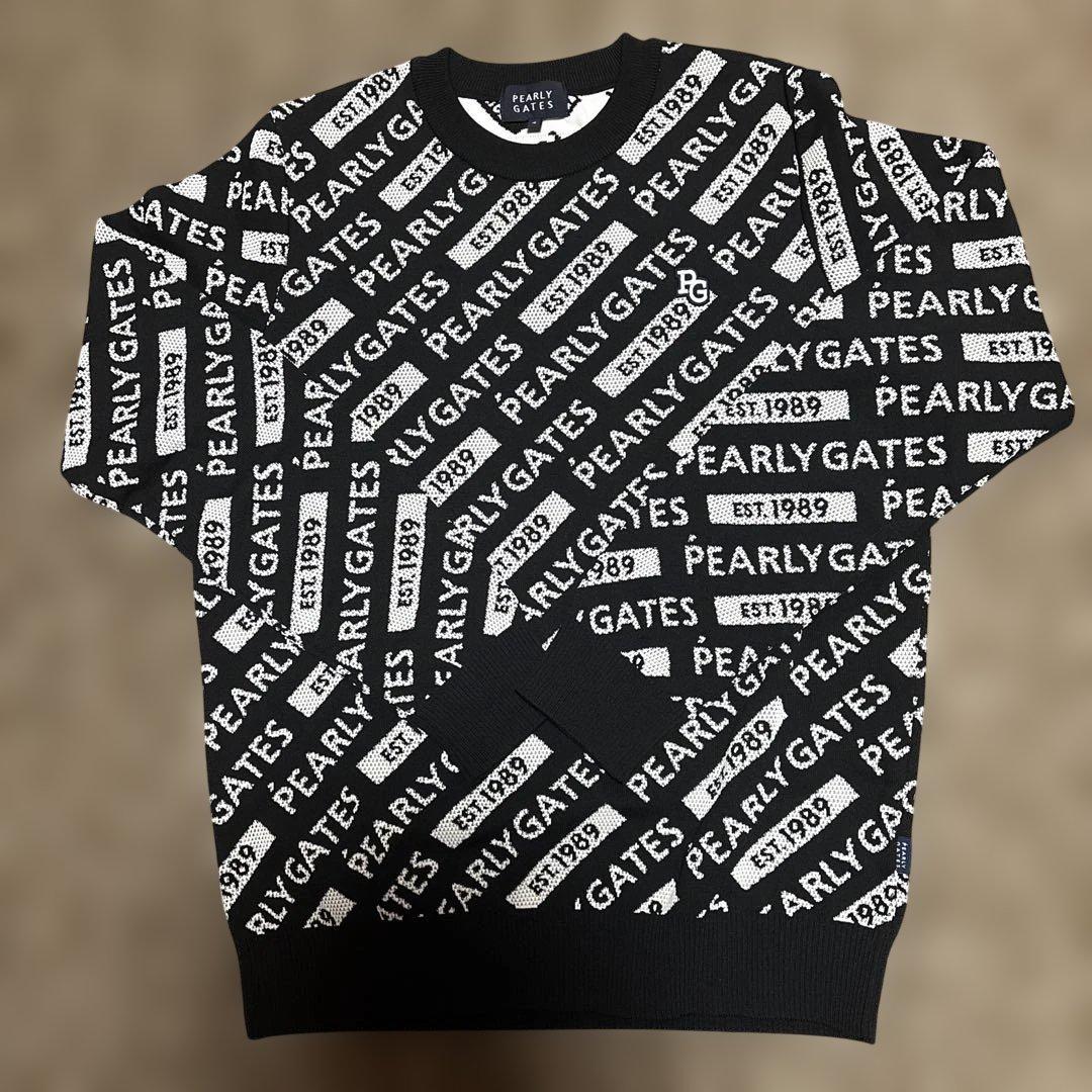 PEARLY GATES ロゴセーター ネイビー/ホワイト