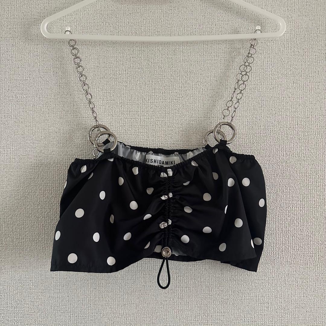 トップス KISHIDA MIKI chain bra ( DOT BLACK )