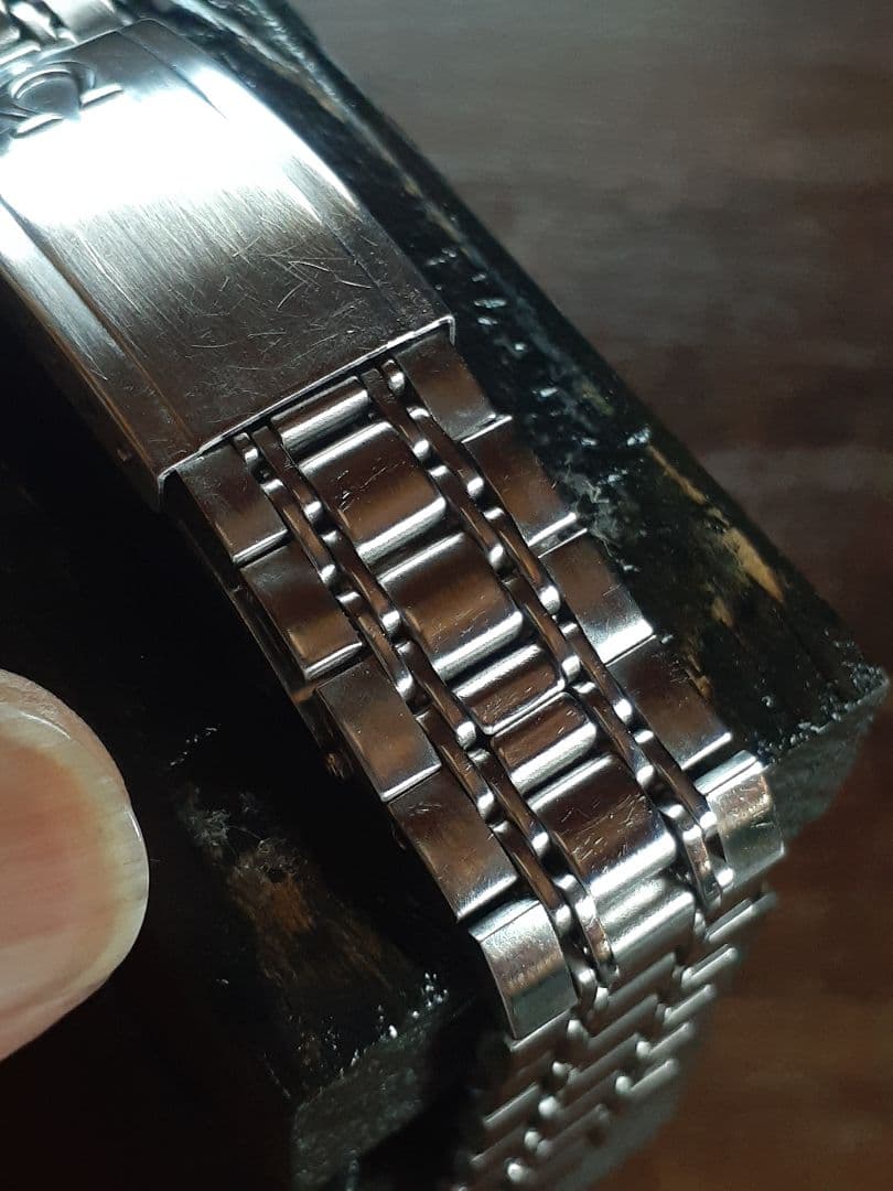 高品質 18mm OMEGA 純正品 7連 ブレスレット 弓管 エンドピース付き