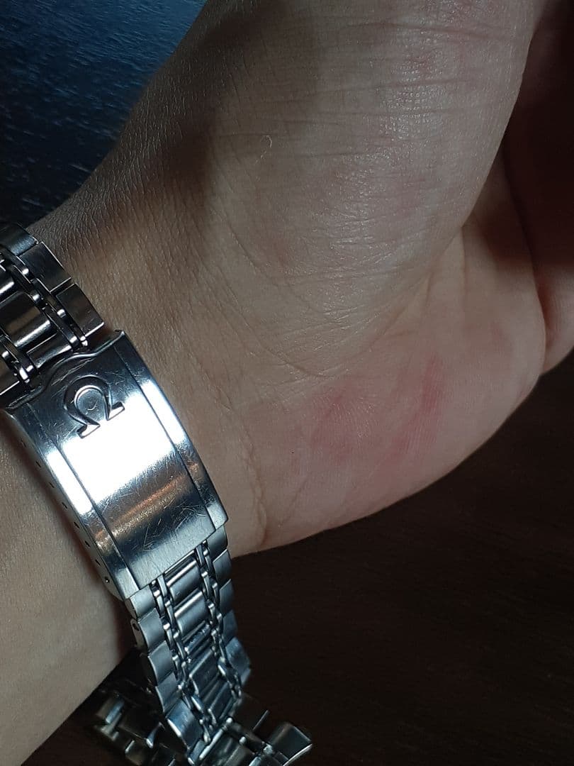 高品質 18mm OMEGA 純正品 7連 ブレスレット 弓管 エンドピース付き