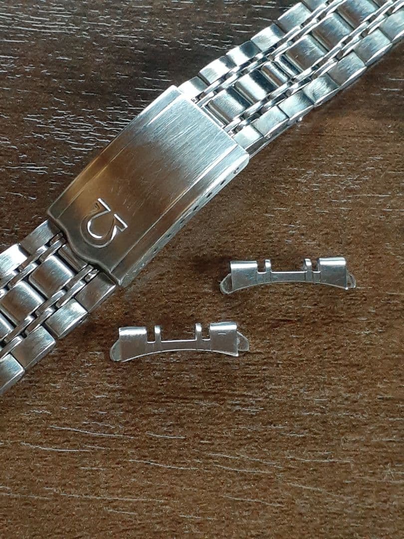 高品質 18mm OMEGA 純正品 7連 ブレスレット 弓管 エンドピース付き