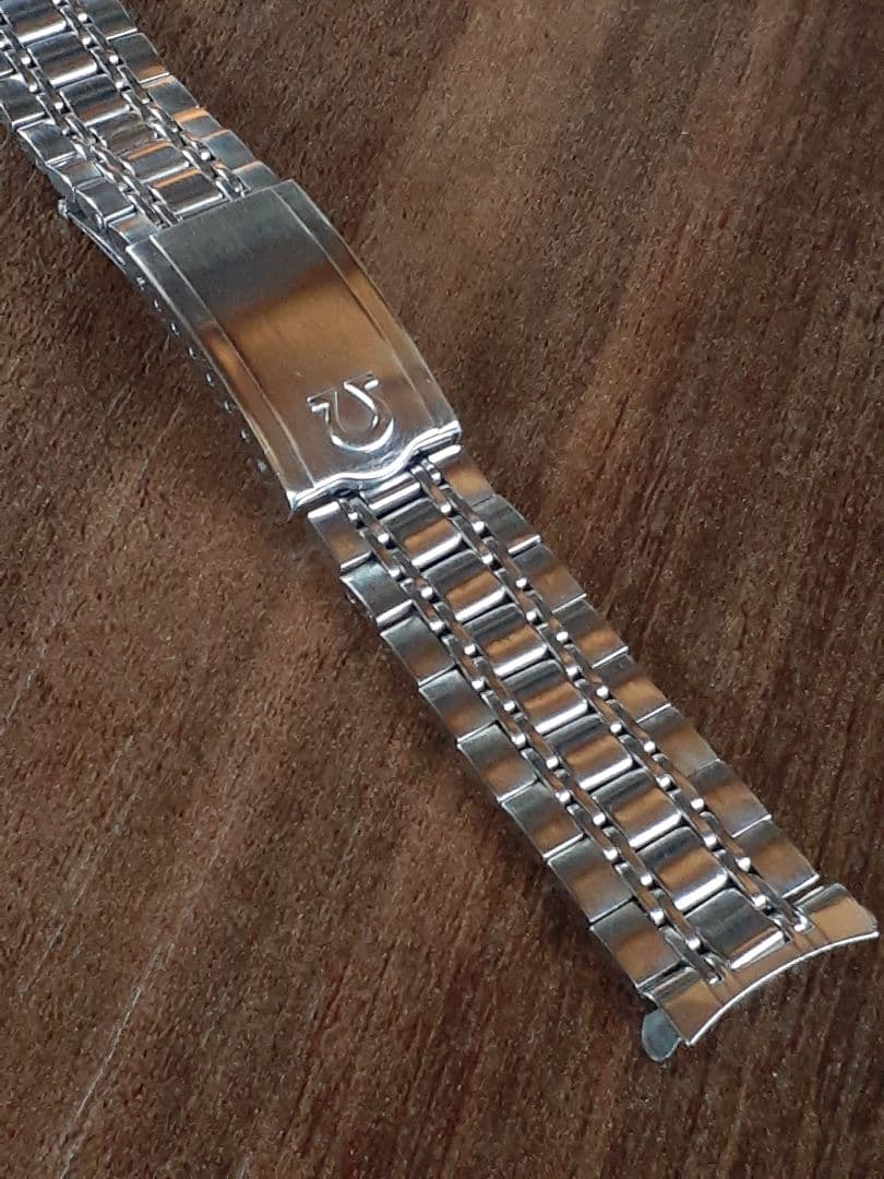 高品質 18mm OMEGA 純正品 7連 ブレスレット 弓管 エンドピース付き