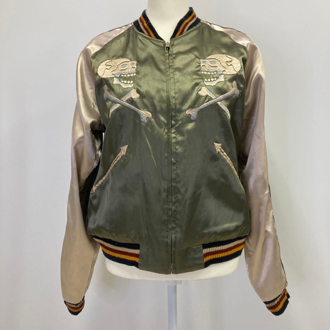 【aiko着用】 テーラー東洋 スカジャン リバーシブル スカル 金虎 M