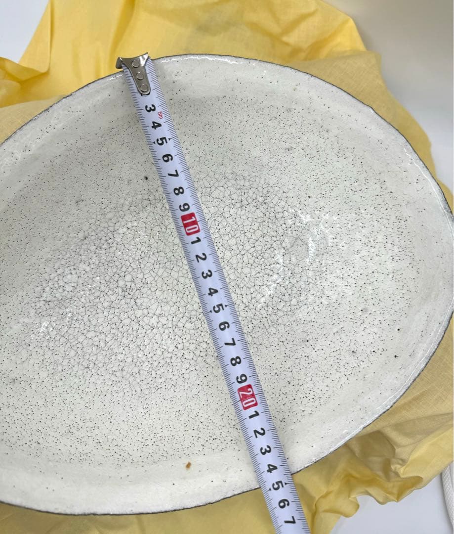 078冨本泰二　たまご型大鉢　貫入　未使用品　共箱　共布