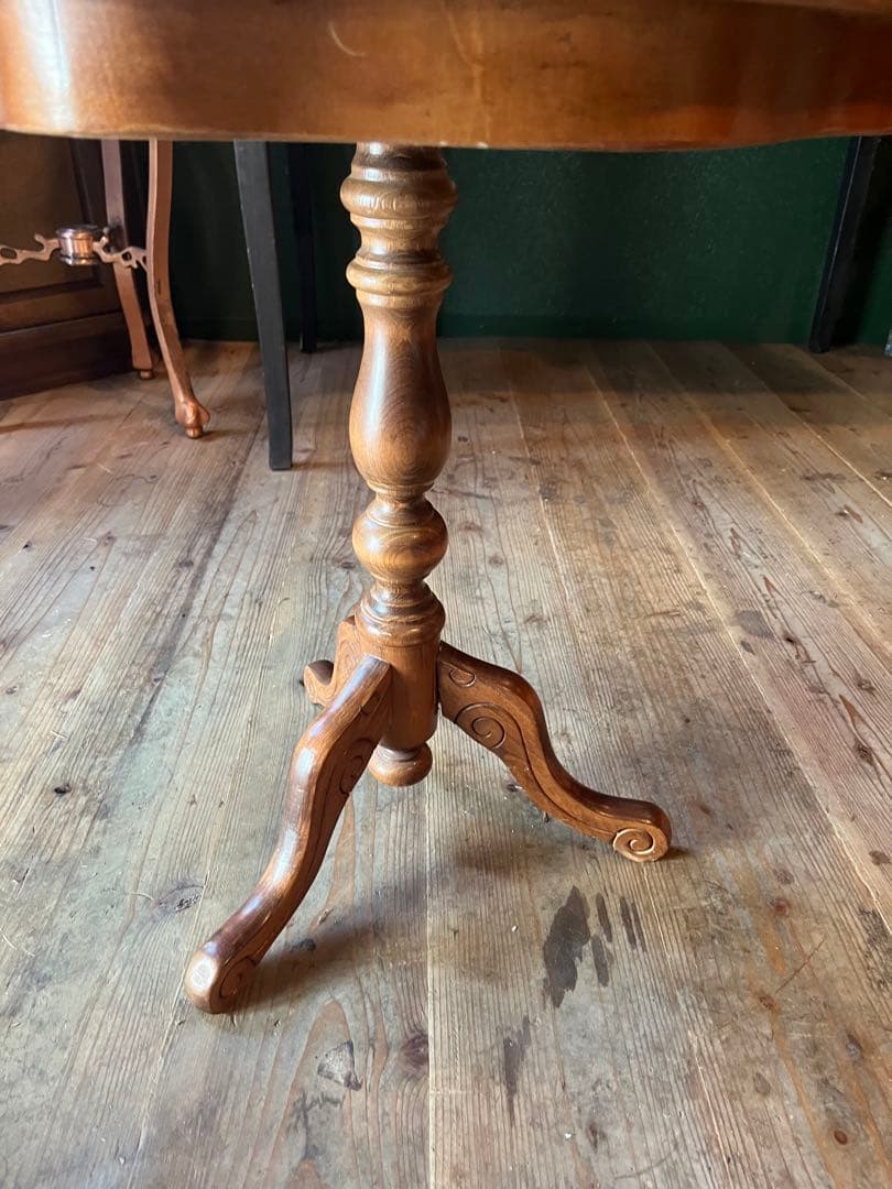 サイドテーブル コーヒーテーブル 猫脚 象嵌 アンティーク 花台 コンソール