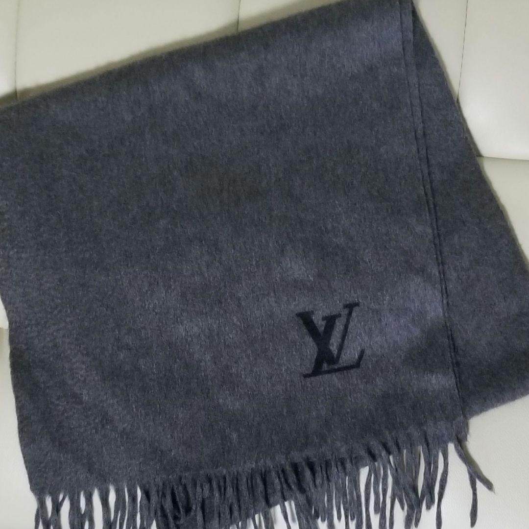ルイヴィトン　メンズカシミヤマフラー　グレー