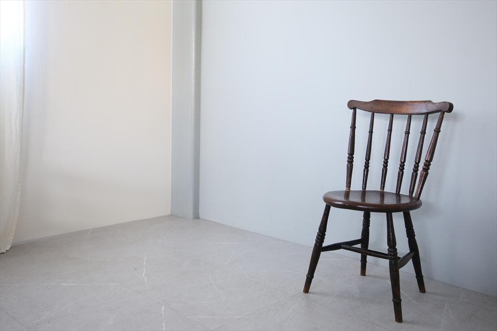 英国アンティーク木製キッチンチェア/ダイニングイス/椅子/飾り棚89-229-3