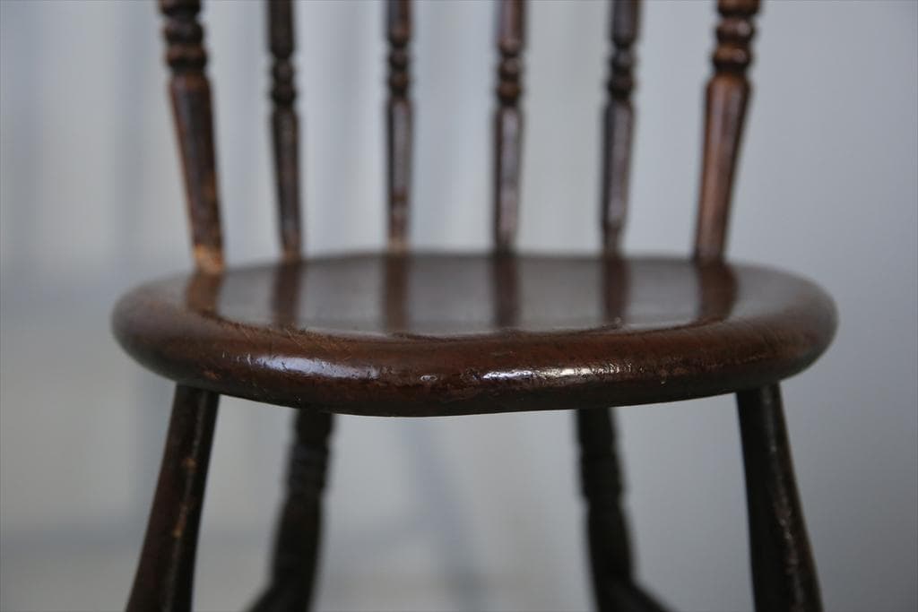 英国アンティーク木製キッチンチェア/ダイニングイス/椅子/飾り棚89-229-3