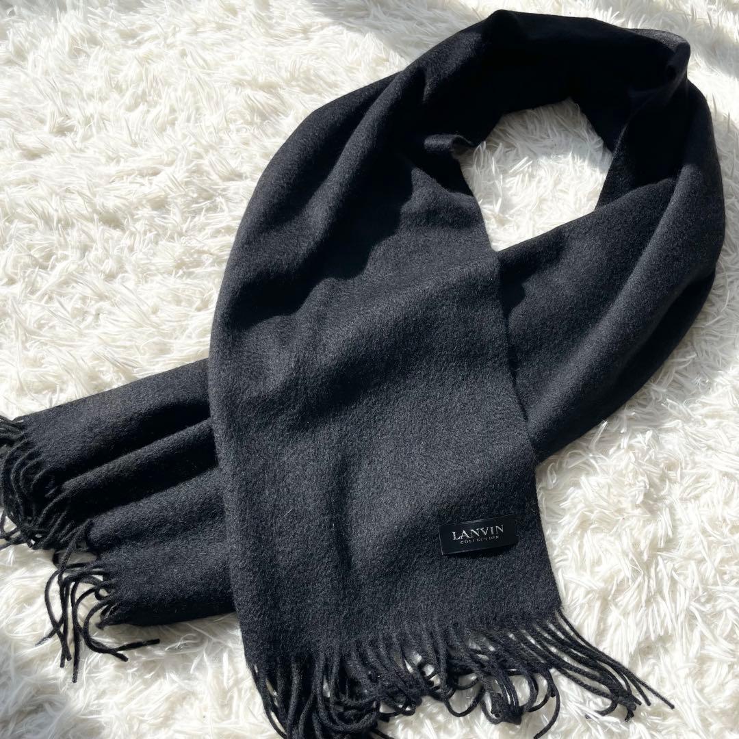 【ひー】LANVIN ランバン カシミヤ100% 大判ストール 大きい