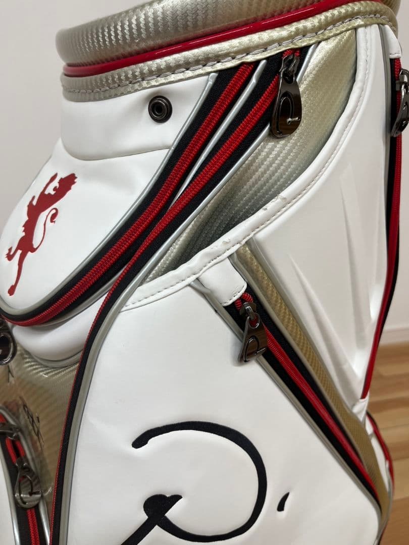 Piretti ゴルフキャディバッグ ホワイト/ゴールド