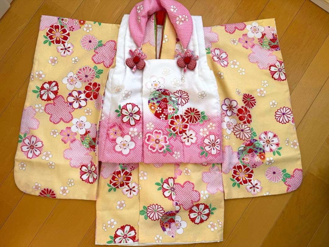 七五三女の子被布セット　花うさぎ　値下げ交渉可