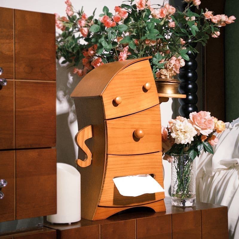 ユニークなキャラクター形状の木製収納ボックス