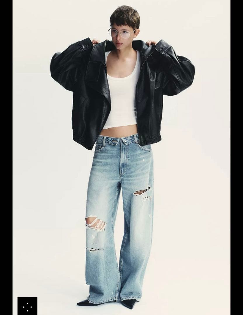 ZARA ザラ　フェイクレザージャケット　M