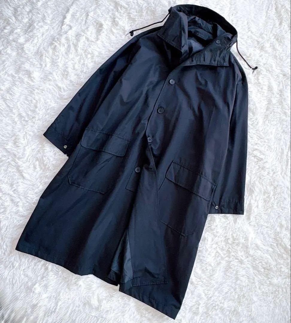 美品　ミンソビ　ビッグシルエットロングコート　フード付き　ブラック　ユニセックス