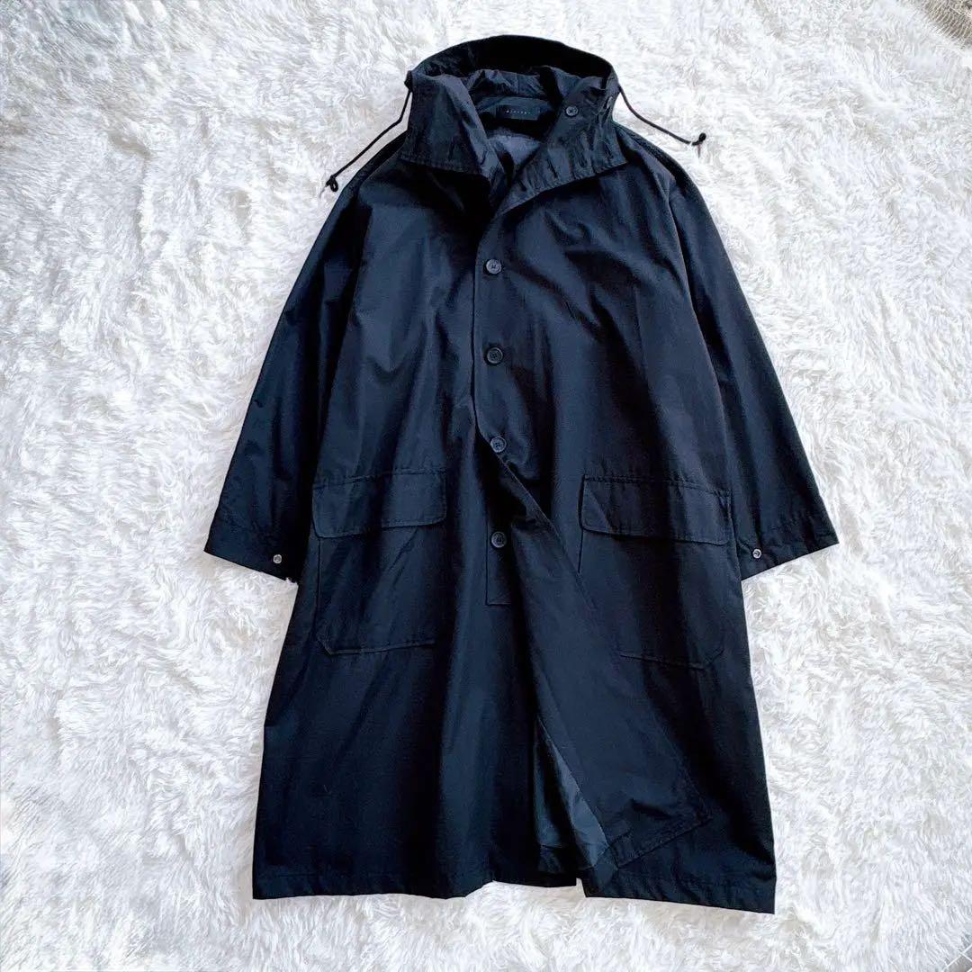 美品　ミンソビ　ビッグシルエットロングコート　フード付き　ブラック　ユニセックス