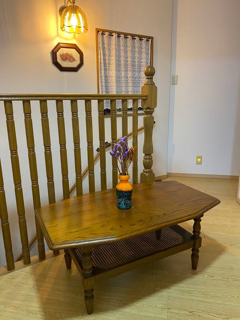 三越　ブルージュ　アンティーク　ローテーブル　ラタン　レトロ　ヴィンテージ