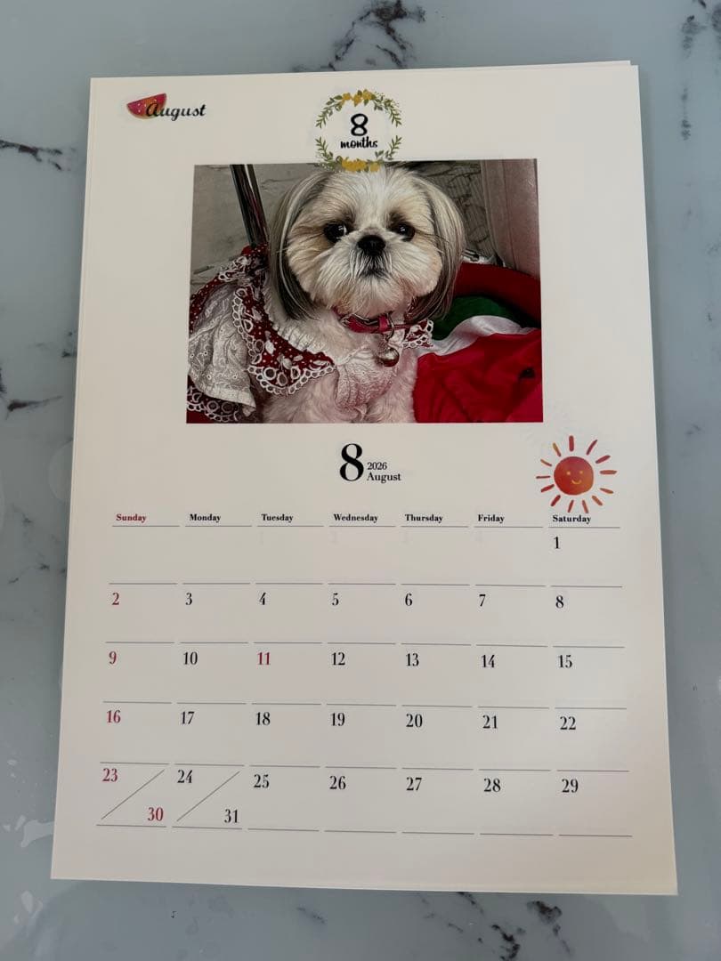 愛犬ちくわ壁掛けカレンダー【オリジナル】