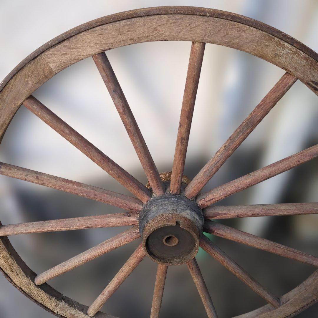 骨董　車輪　大八車　オブジェ　ガーデニング　木製　鉄　大型