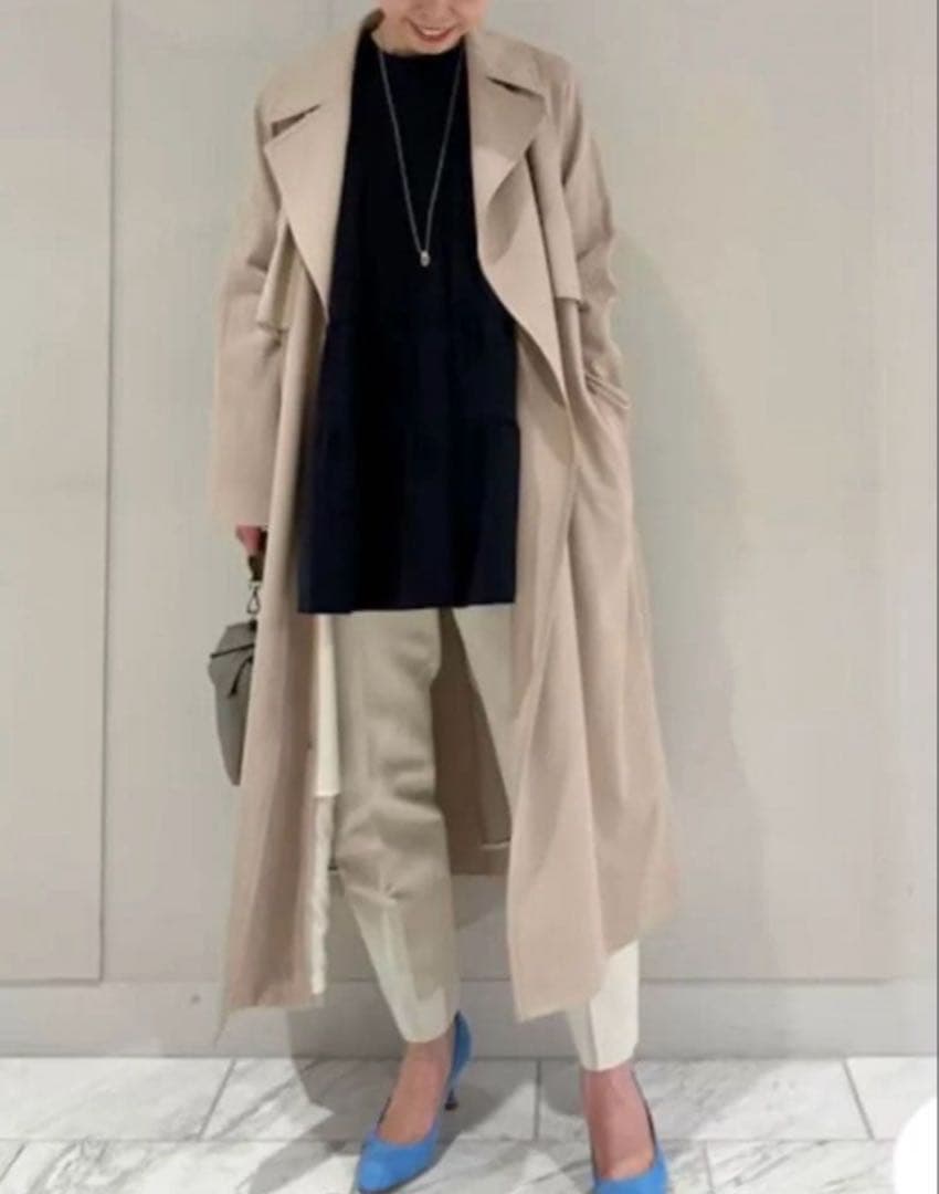 極美品 トゥモローランド Ballsey ウールギャバジン ガウンコート　34