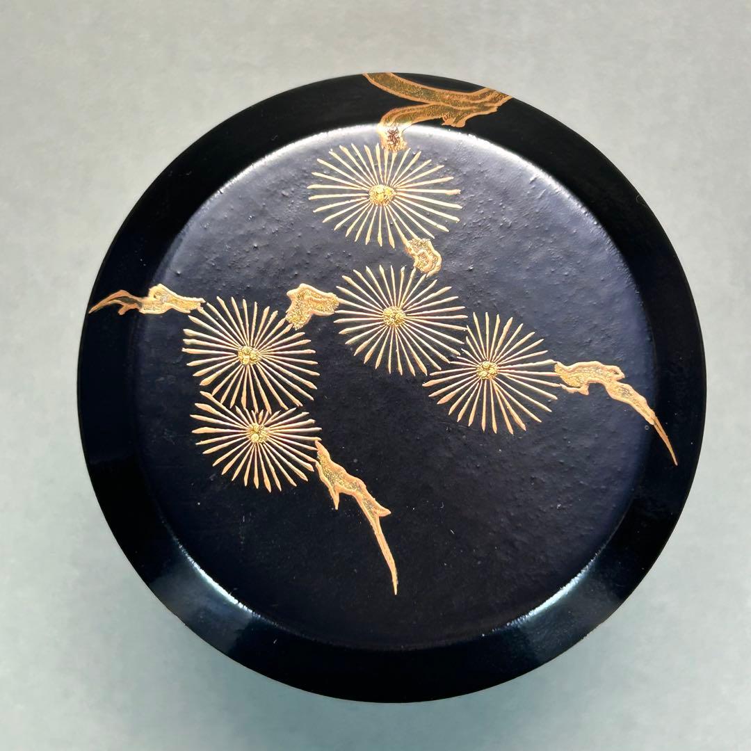 棗　『石井隆鳳　内金砂子　唐松蒔絵』　即中斎好　雪吹　お茶道具　共箱　工芸品