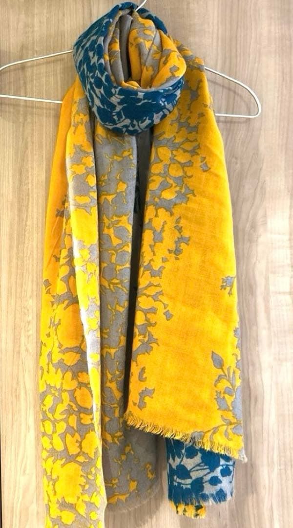 HPFrance 大判ストール　イエロー×ブルー