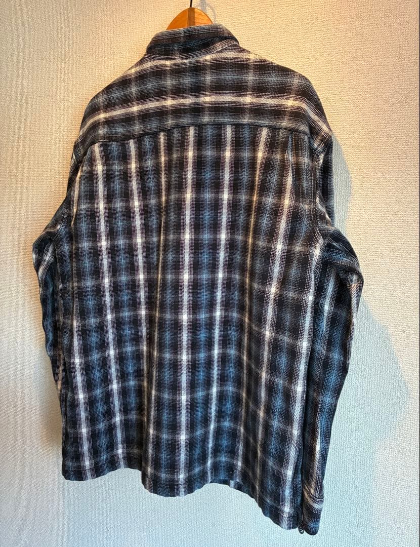 ST. JOHN'S BAYオンブレチェックシャツXL-TALLブルーxネイビー