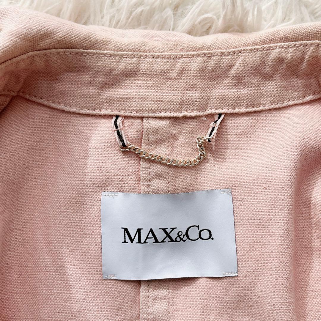 【美品】マックスマーラ ロングスプリングコート 大きいサイズ ピンク ベルト付き